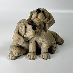 Vtg Quarry Critters Pebbles Patch Dogs Figurine 2001 Second Nature Collectible